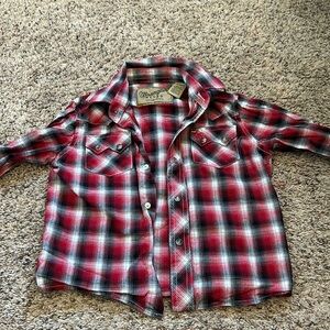 Kids wrangler retro long sleeve snap